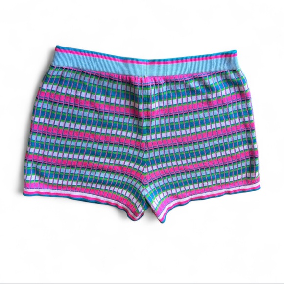 Lilly Pulitzer Avington Sweater Knit Short
Mermaid Stripe Turquoise Shore Sz L - Picture 5 of 8